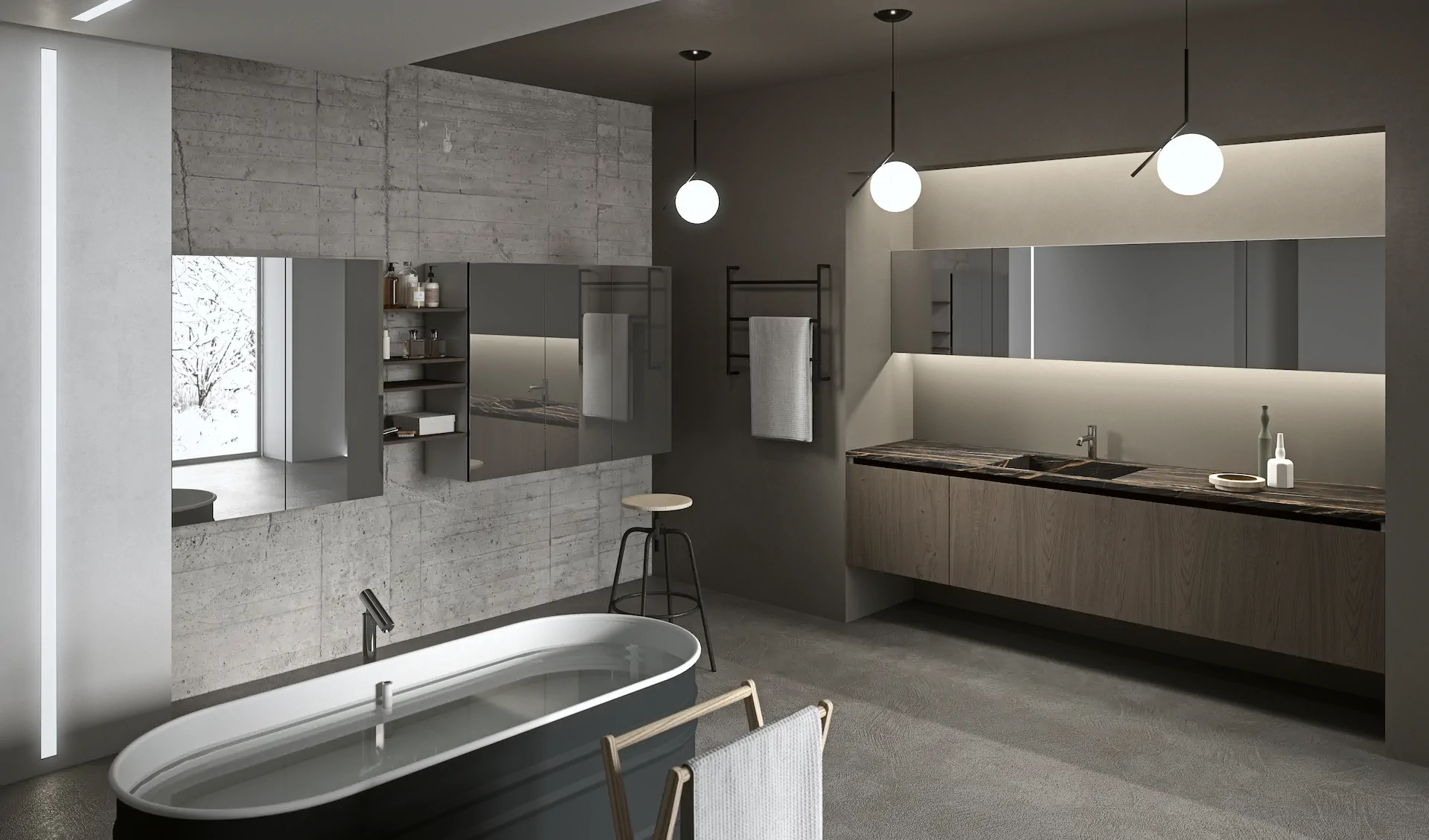 ARAN Italian bathroom vanity and cabinetry with coordinated finishes at KI Atelier Vancouver