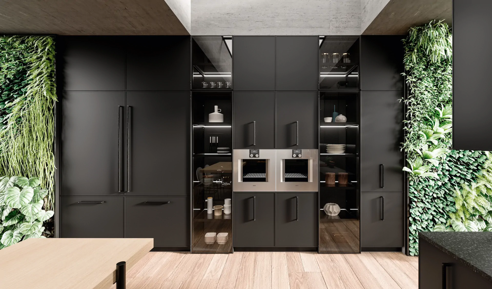 ARAN kitchen island with worktop, cabinet fronts, and storage drawers