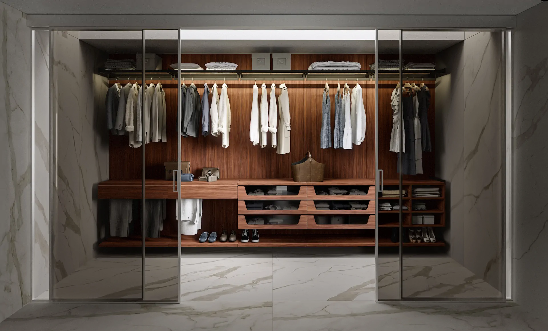 ARAN wardrobe with full-height doors and a calm wall elevation