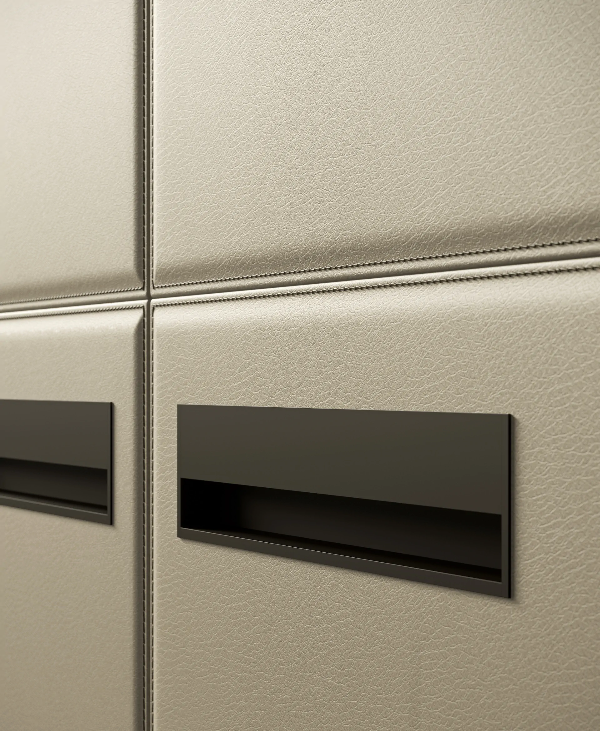 ARAN wardrobe with full-height doors, glass detail, and refined exterior finish