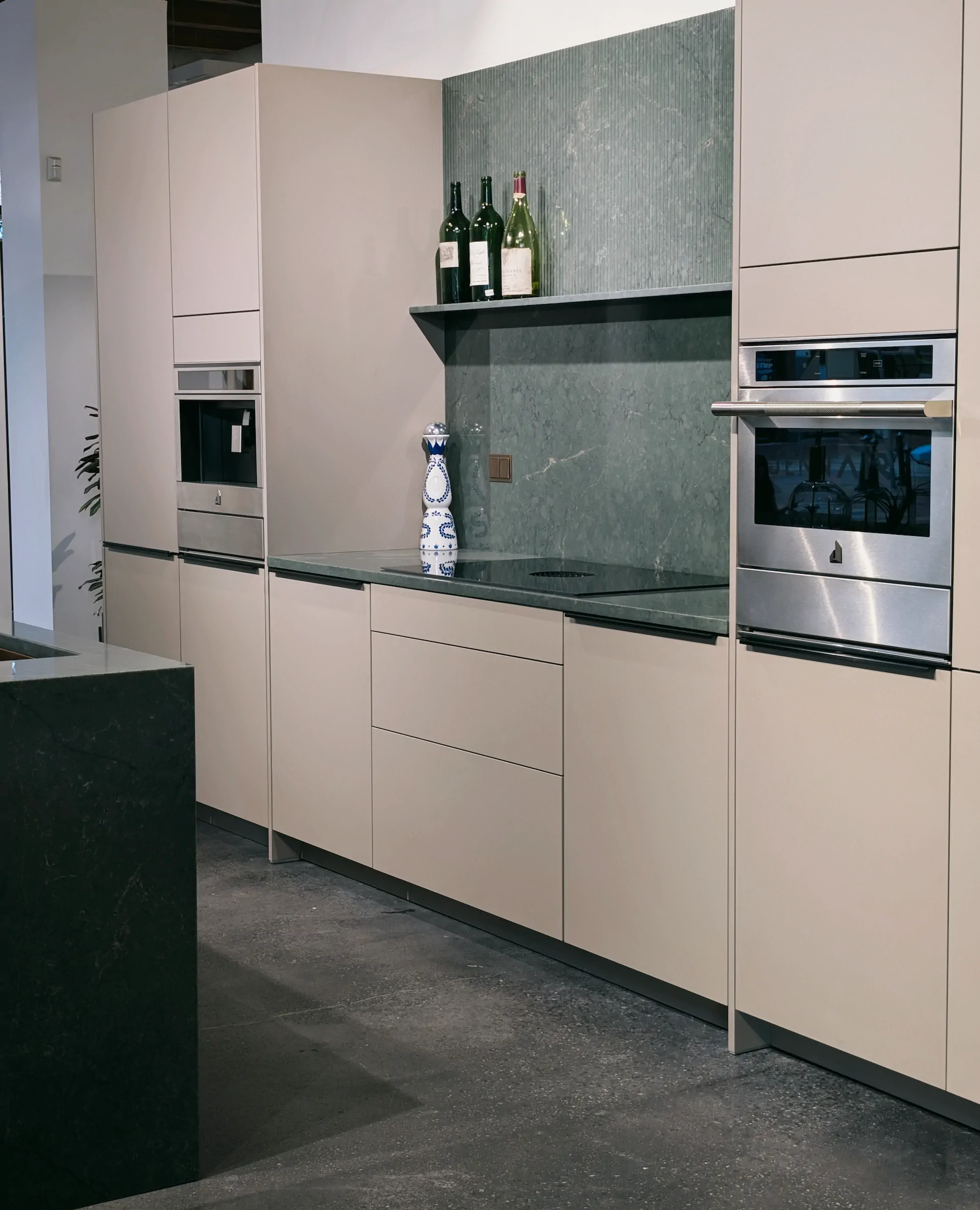 JennAir wall ovens and tall appliance wall inside KI Atelier showroom